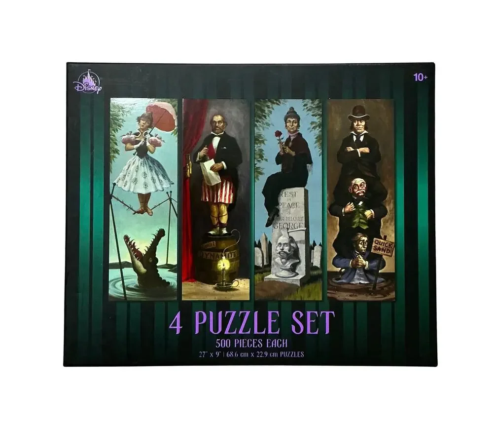 Disney Parks Haunted Mansion Stretch Room 4 Puzzle Set 500 Pieces Each